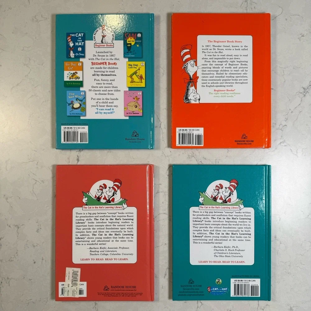 Lot o 4 Dr. Seuss Cat In The Hat Beginner Books Green Eggs Are You My Mother NEW